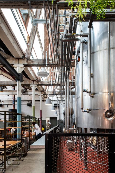 Warehouse Brewery, Brewery Architecture, Brewery Interior Design, Industrial Brewery, Brewery Interior, Small Brewery, Textile Mill, Beer Factory, Paper Folding Art