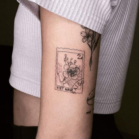 Vietnam Tattoo, Small Back Tattoos, Stamp Tattoo, Typography Tattoo, French Tattoo, Thailand Tattoo, City Tattoo, Petite Tattoos, Doodle Tattoo