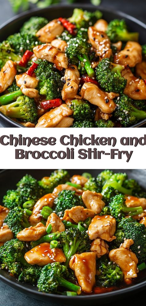 Craving a quick and delicious dinner idea? Try this Chinese Chicken and Broccoli Stir-Fry! It's a savory, flavorful dish that brings authentic Asian taste to your table in just minutes. Perfect for busy weeknights, this easy recipe combines tender chicken and crisp broccoli tossed in a mouthwatering sauce. It's a healthy, satisfying meal that will delight your taste buds and impress your family. Ideal for those who love exploring new flavors without spending hours in the kitchen. Give it a whirl for a delightful, homemade dinner experience! Asian Chicken And Broccoli Stir Fry, Chicken And Recipes Veggies, Stir Fry Lunch Meal Prep, Best Chicken And Broccoli Stir Fry, Stir Fry Chicken And Broccoli Recipe, Stir Fry Sauce Chicken, Authentic Asian Chicken Recipes, Chicken Broccoli And Carrots Stir Fry, Chicken Thigh Recipes With Broccoli