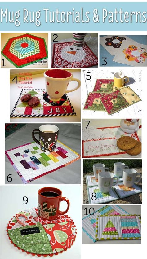 Sew Coasters, Rug Tag, Mug Rug Tutorial, Christmas Mug Rugs, Holiday Hand Towels, Candle Mats, Mug Rug Patterns, Plain Jane, Small Sewing Projects