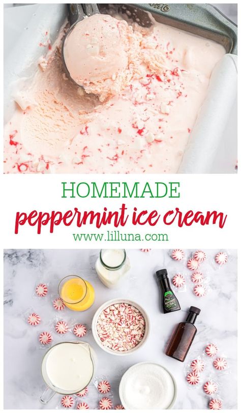 Creamy and delicious homemade Peppermint Ice Cream is the perfect Christmas dessert to make and enjoy this holiday season! #pepperminticecream #icecreamrecipe #christmas #peppermint #homemadeicecream Perfect Christmas Dessert, Peppermint Ice Cream, Creme Egg, Mint Candy, Heavy Whipping Cream, Ice Cream Maker, Desserts To Make, Homemade Ice Cream, Ice Cream Recipes