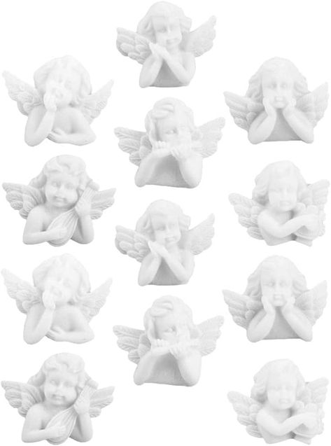 Amazon.com: EXCEART 60Pcs Miniature Angel Figurine Mini Child Angel Statue Resin Embellishments Flatback Beads Charm Ornament for DIY Scrapbooking Craft Phone Case ( Mixed Style ) Angel Decorations, Angel Accessories, Mini Angel, Resin Angels, Angel Figure, Angel Sculpture, Angel Statues, Mini Ornaments, Little Angel