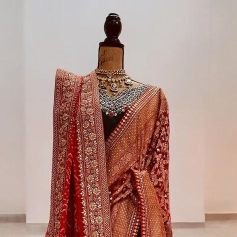 Mulmul Gota & Zardosi on Instagram: "A benarasi bandhej Saree sprinkled with sequins pairs with a ornate bandhej dupatta creates a visually luxurious ensemble." Velvet Shawl, Sprinkles, Shawl, Velvet, Saree, Red, Instagram