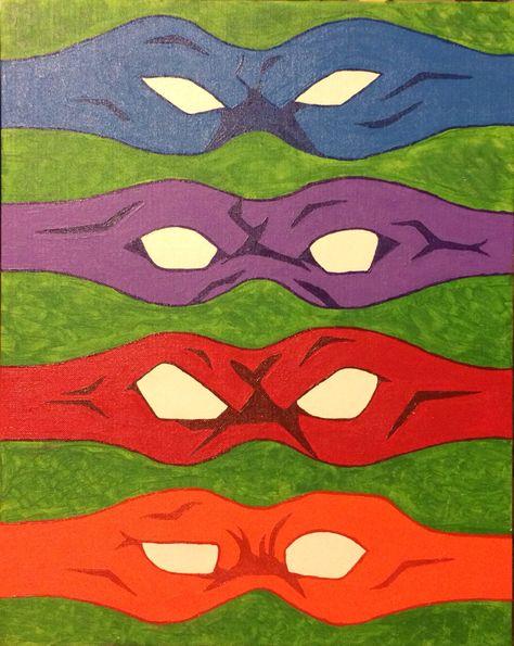 TMNT Painting by @guenners Raphael Tmnt Tattoo, Ninja Turtle Painting, Tmnt Painting, Tmnt Pizza, Ninja Crafts, Ninja Turtle Tattoos, Ninja Turtle Mask, Ninja Turtle Drawing, Donatello Ninja Turtle