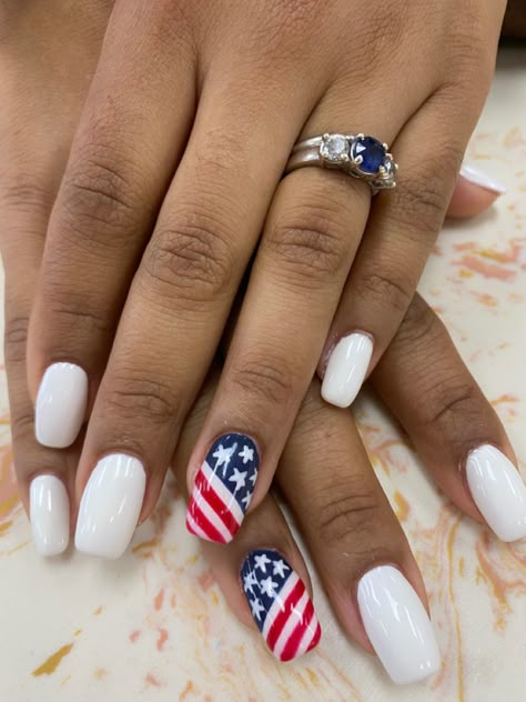 Usa Inspired Nails, White Patriotic Nails, July 4th Nails Designs Independence Day, Patriotic French Tip Nails, Air Force Nails, Patriotic Nails 4th Of July, 4th Of July Nail Ideas, Patriotic Nail Designs, Military Nails