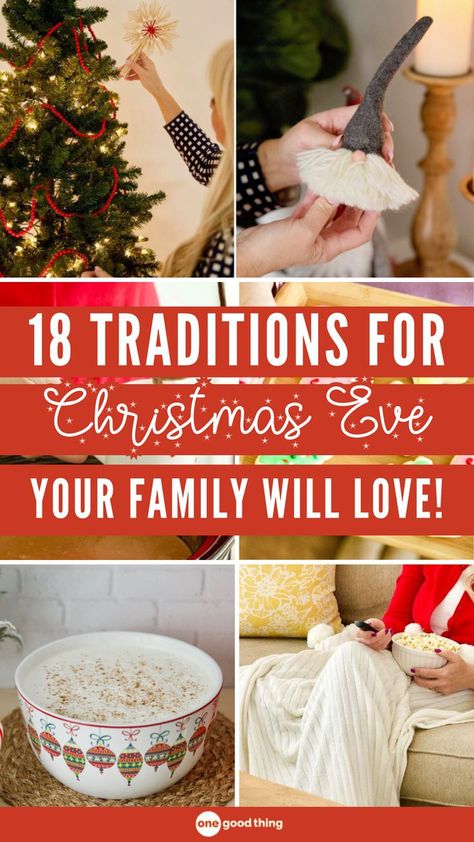 18 traditions for christmas eve Christmas Eve Family Party, Christmas Eve Day Activities, Fun Christmas Eve Traditions, Christmas Eve Family Traditions, Fun Christmas Eve Activities, Christmas Eve Family Ideas, Things To Do Christmas Eve, Christmas Eve Activities Families, Christmas Eve Traditions Families