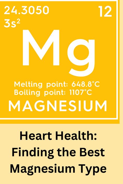 Uncover the secrets to selecting the best magnesium type for optimal heart health. Learn about the key benefits of magnesium, and how to easily incorporate them into your daily routine for a stronger, happier heart. Magnesium Taurate, Best Magnesium Supplement, Magnesium Foods, High Blood Pressure Recipes, Foods High In Magnesium, Migraine Diet, Benefits Of Magnesium, Types Of Magnesium, Best Magnesium