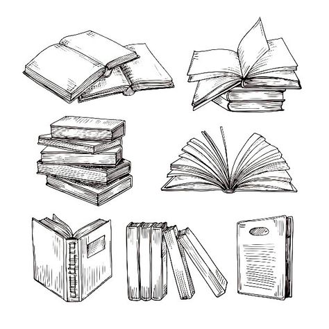 K Tattoos, Open Book Drawing, Books Vector, Drawing Vintage, Pile Of Books, Sketch Books, Books Shop, Book Tattoo, Sketch Style