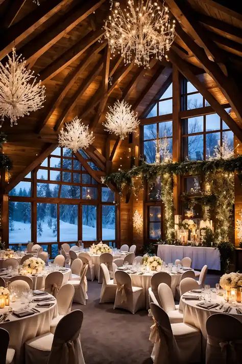 Winter Wedding Aesthetic / Blog | Wedding Outline December Wedding Theme Ideas, Park City Wedding Winter, Dreamy Winter Wedding, Winter Dark Wedding, Christmas Mountain Wedding, Winter Dance Aesthetic, Simple December Wedding, Winter Wedding Venues Outdoor, Greenhouse Winter Wedding