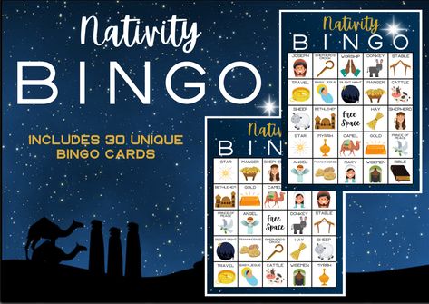 Christmas Church Games, Nativity Bingo, Christ Birth, Christian Christmas Games, Christmas Bingo Printable, Bingo Christmas, Christmas Bingo Cards, Thanksgiving Bingo, Printable Christmas Games