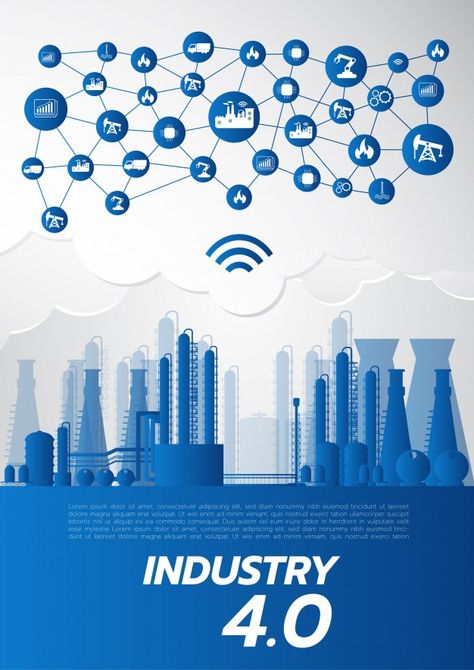 Industry 4.0 concept Premium Vector | Premium Vector #Freepik #vector #business #technology #icon #cloud