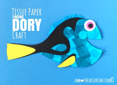 Nemo Crafts For Kids, Finding Dory Crafts, Letter D Crafts, Creative Art Projects, Disney Activities, Movie Crafts, Summer Camp Crafts, Blue Tissue Paper, Just Keep Swimming