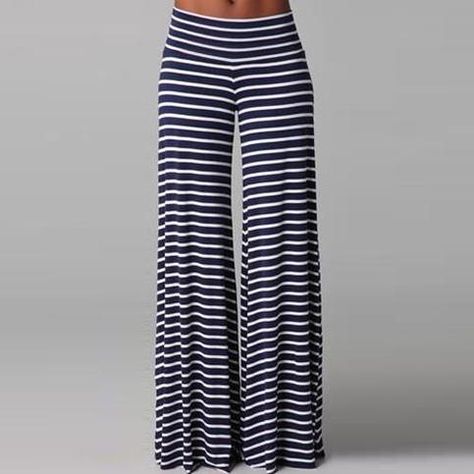 <link href="https://ldzt-media.oss-us-west-1.aliyuncs.com/css/sitetable.css" type="text/css" rel="stylesheet" >Bell-bottom style pants are more and more popular,this pant with striped design can make you looked taller and slimmer and wear bell-bottom is cool,you can wear it at your daily life,whi... Striped Wide Leg Trousers, Long Pants Casual, Fresh Fashion, Stripe Pants, Casual Wide Leg Pants, Bell Bottom Pants, Style Pants, Loose Pants, Striped Pants