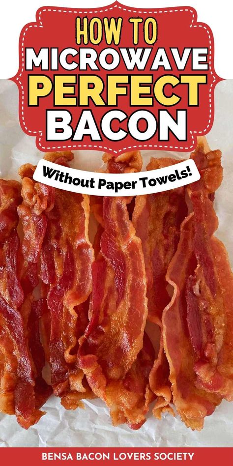 A dozen strips of golden brown microwave cooked bacon. Cook Bacon In Microwave, Best Way To Cook Bacon, Twisted Bacon, Bacon Recipes For Dinner, Bacon Dinner, Bacon Seasoning, Lovers Society, Perfect Bacon, Oven Baked Bacon