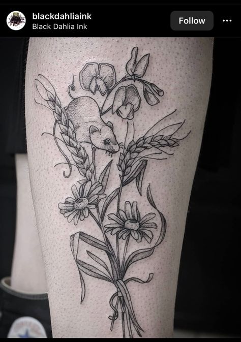 Mouse flower tattoo Plant Arm Tattoo, Daffodil Tattoo, Tattoo Inspo, Arm Tattoo, Flower Tattoo, Tattoo Ideas, Tattoos, Flowers, Arm Tattoos