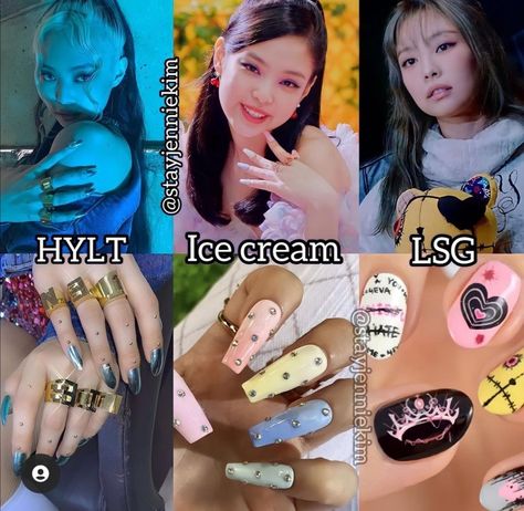 Jennie Nails, K Pop Nails, Idol Nails, Kim Makeup, Black Pink Background, Blackpink Memes, Really Cute Nails, Cute Makeup Looks, Lip Hair