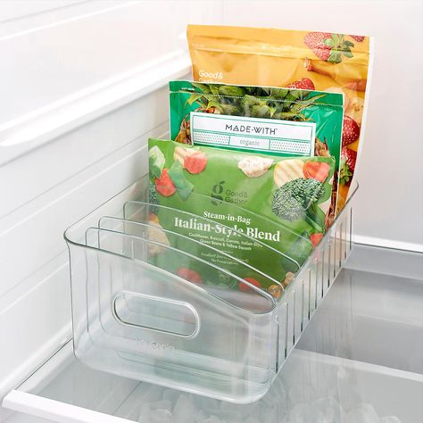 youCopia FreezeUp Freezer Bin | The Container Store Freezer Storage Bins, Clear Fridge, Kitchen Container, Fridge Organizer, Organize Kitchen, Clear Bins, Freezer Organization, Fridge Organisers, Storage Products