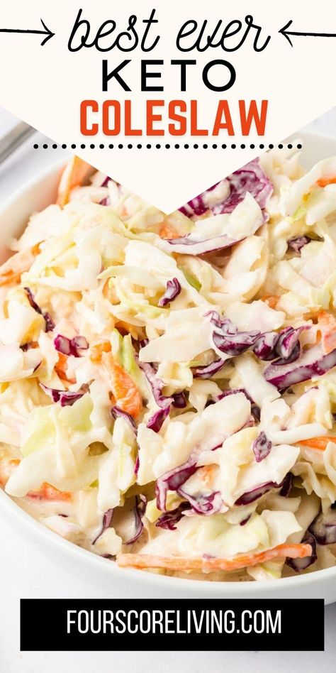 Keto Cole Slaw, Keto Coleslaw, Low Carb Coleslaw, Low Carb Sides, Low Carb Side Dishes, Keto Side Dishes, Low Carb Diet Recipes, Coleslaw Recipe, Keto Recipes Dinner