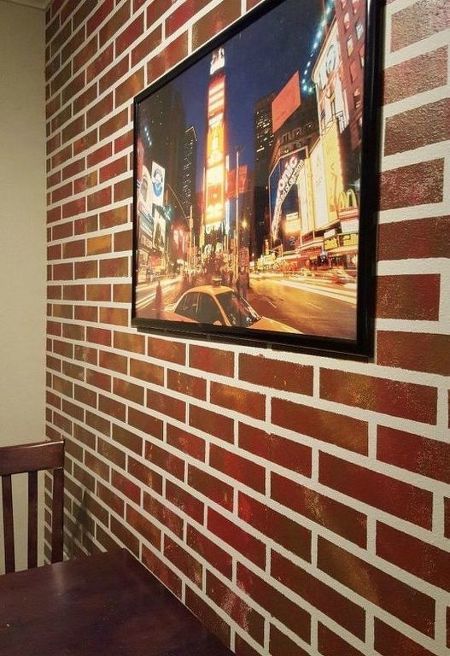 s 12 stunning ways to get that exposed brick look in your home, Paint them onto an accent wall Brick Veneer Panels, Diy Faux Brick Wall, Diy Canvas Frame, Fake Brick, Faux Brick Panels, Faux Panels, Faux Brick Walls, Brick Arch, Brick Paneling