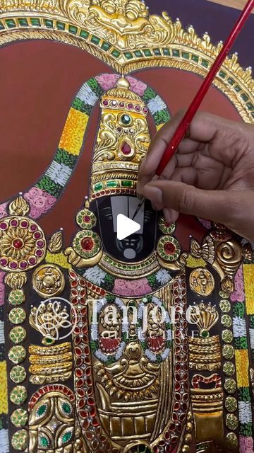 Lord Balaji Painting, Balaji Painting, Balaji Tirupati, Balaji Tanjore Painting, Kerala Art, Tanjore Art, Tirupati Balaji, Portraits Ideas, Tanjore Paintings