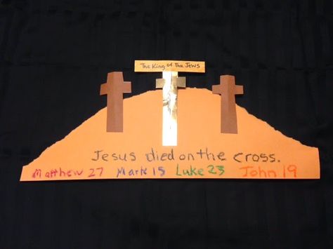 Children's Bible Lessons: Lesson - Jesus is Crucified Jesus Died On The Cross, John 19 30, Matthew 27, Gods Kingdom, Orange Icon, Jesus Crucified, Church Nursery, Jesus Praying, Bible Crafts For Kids