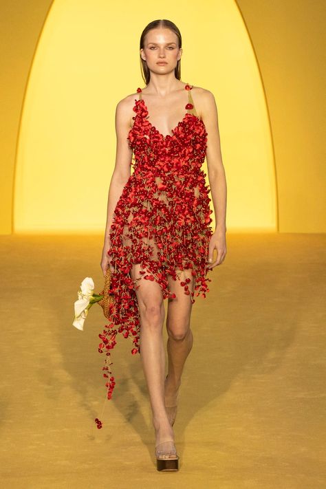 Cult Gaia Resort 2024 Collection | Vogue Runway Trends 2024, Red Runway Fashion, Designers Dresses, Resort 2024 Collection, Cage Dress, Resort 2024, Resort Fashion, Spring Couture, Moon Light