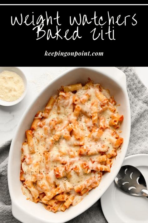 Baked Ziti Recipe Diaries Ww, Low Carb Baked Ziti Recipe, Ww Baked Ziti Weight Watcher Recipes, Low Calorie Baked Ziti, Keto Baked Ziti, Ww Baked Ziti, Weight Watchers Baked Ziti, Healthier Baked Ziti, Ww Italian Recipes