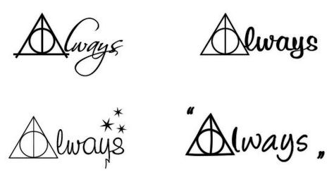 Amazing Tattoo Design Ideas for Harry Potter Fans Tattoo Harry Potter, Always Tattoo, Harry Potter Symbols, Bolt Tattoo, Hp Tattoo, Always Harry Potter, Fan Tattoo, Tattoo Trend, Stick N Poke