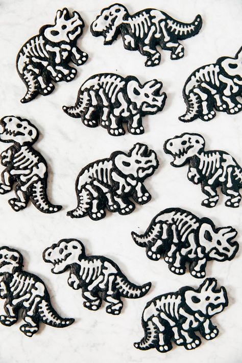 Fossil Cookies, Dinosaur Stamps, Cocoa Powder Cookies, Skull Cookies, Dinosaur Fossil, Gooey Cookies, Shortbread Recipes, Luxury Food, Baking Cookies