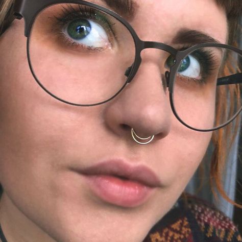 Moon Nose Ring, Rose Gold Septum Ring, Silver Septum Ring, Gold Septum Ring, Double Nose Ring, Unique Nose Rings, Hoop Septum, Gold Septum, Gold Nose Hoop