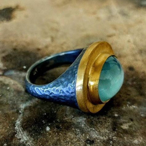 Five Golden Rings, Byzantine Jewelry, Oxidized Silver Rings, Art Jewelry Contemporary, Golden Heart, Contemporary Ring, Golden Ring, Rustic Jewelry, Gold Hand