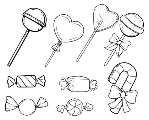 Candy Drawing Reference, Wrapped Candy Drawing, Drawing Of Sweets, Sucker Tattoo Candy, Sweets Tattoo Ideas, Lollipop Tattoo Design, Candy Tattoo Design, Sweet Tattoos Candy, Lolly Tattoo