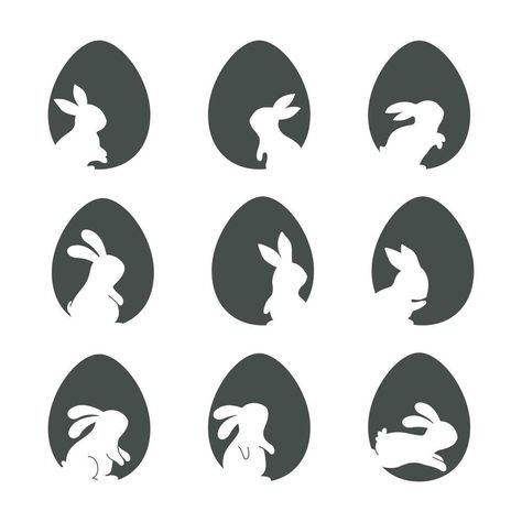 Rabbit silhouette on Easter egg background greeting card decorative elements Easter Egg Silhouette, Easter Egg Background, Easter Ceramics, Easter Silhouette, Easter Rabbit Decorations, Egg Background, Easter Vector, Cricut Patterns, Rabbit Silhouette