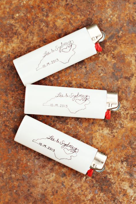 Cigarette lighters with our wedding logo were used to light the sky lanterns and also doubled as guest favors. Wedding Lighters Favors, Lighter Wedding Favors, Wedding Lighters, Mystical Wedding, Alaskan Wedding, Dyi Wedding, Wedding Goodies, Irregular Mirror, Guest Favors