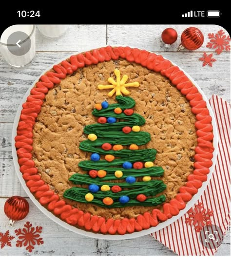 Cookie Cake Ideas, Message Cookies, Cookie Cake Decorations, Christmas Cookie Cake, Cookie Cake Designs, Mrs Fields, Christmas Cake Designs, Giant Cookie, Big Cookie