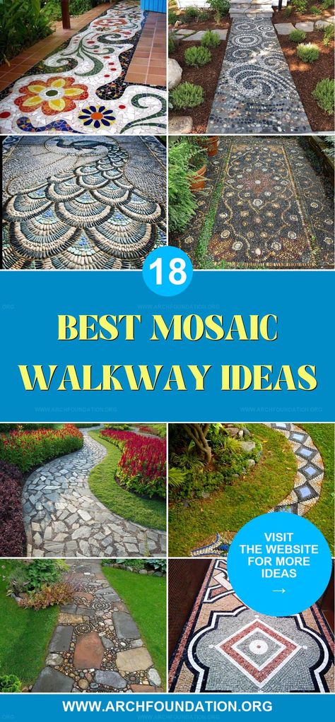 Mosaic walkway ideas beautify your garden with creative designs that add color and personality. Discover ways to create stunning paths that enhance your outdoor space. Sacred Geometry Garden Design, Mosaic Pathway Diy, Stone Walkways Paths, Small Side Yard Ideas, Mosaic Sidewalk, Outdoor Mosaic Ideas, Mosaic Garden Path, Small Side Yard, Mosaic Pathway