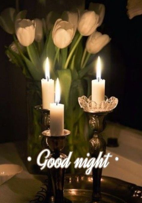 Good Night! Raindrops And Roses, Romantic Candlelight, Candle In The Wind, Slaap Lekker, Romantic Candles, Candle Glow, Good Night Blessings, Single Candle, Good Night Greetings