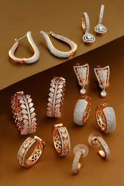 Small Earrings Gold, Real Diamond Earrings, Gold Earrings Models, Diamond Pendants Designs, Diamond Earrings Design, Fancy Jewellery Designs, Gold Bridal Jewellery Sets, Gold Ring Designs, Diamond Jewelry Designs