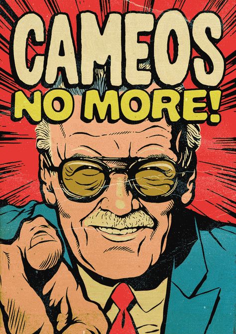 Stan Lee: Cameos No More! on Behance Poster Marvel, Artist Humor, Famous Comics, Comic Manga, Marvel Posters, Bd Comics, Ms Marvel, Fantastic Four, Comic Book Covers