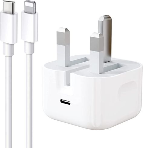 Fast charger plug with iPhone charger cable supports 20W Max output, USB C charger plug with 1M iPhone charger cable provides fast charger speed for iPhone series, charges iPhone 14/13/12/11 up to 50% in just 30 minutes, 3 times faster than 5W original charger adapter. iPhone compatible with iPhone 14/ 14 Plus/ 14 Pro/ 14 Pro Max/ 13 mini/ 13/ 13 Pro/ 13 Pro Max/ 12 mini/ 12/ 12Pro/ 12 Pro Max/ 11/ 11 Pro/ 11 Pro Max/ XS Max/ XS/ X/ XR/ 8 Plus/ 8/ Pad. Cable Lighting, Iphone Charger, Wall Plug, Fast Charger, Charger Adapter, Tech Gadgets, Iphone Models, Fast Charging, Phone Accessories