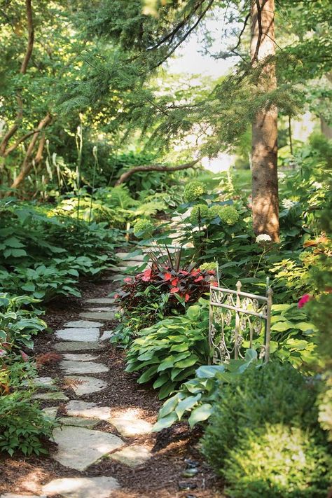 Woodsy Patio Ideas, Midwest Gardens Landscapes, Pnw Natural Landscaping, American Garden Design, Pennsylvania Garden Ideas, Magical Small Garden, Minnesota Native Plants Landscapes, Forest Landscaping Ideas, Secret Garden In The Woods