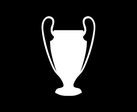 Champions League Trophy White Logo Symbol Abstract Design Vector Illustration With Black Background Champions League Logo, Champions League Trophy, World Cup Trophy, Real Madrid Wallpapers, Madrid Wallpaper, Logo Symbol, Champion Logo, Design Vector, Black Logo