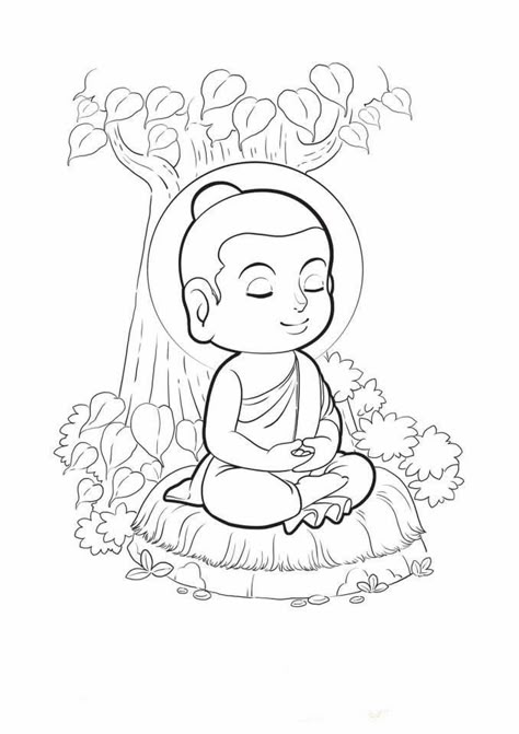 Buddha Drawing, Line Tattoo Ideas, Buddhist Art Drawing, Buddha Art Drawing, Little Buddha, Buddha Art Painting, Pencil Sketch Images, Japanese Drawings, Spirited Art