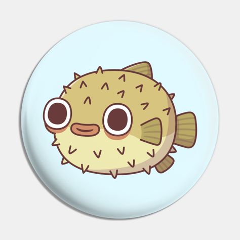 A doodle of a cute puffer fish with spikes. Adorable doodle for pufferfish lovers! -- Choose from our vast selection of pins to match with your desired size to make the perfect custom pin. Pick your favorite: Movies, TV Shows, Art, and so much more! Available in small and large. Perfect to wear or to decorate your bag or backpack with. Pufferfish Drawing, Puffer Fish Cartoon, Puffer Fish Drawing, Puffer Fish Art, Cute Puffer Fish, Cartoon Fish, Puffer Fish, Fish Drawings, Wall Arts