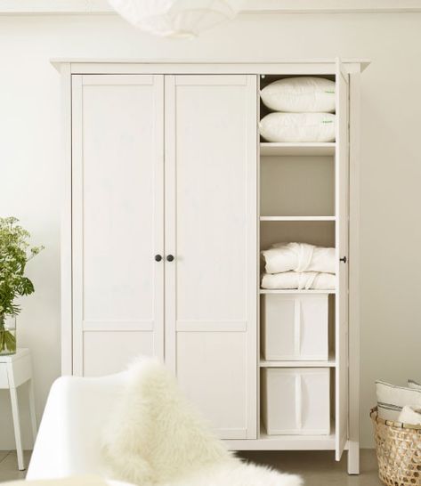 Ikea Hemnes Wardrobe, Hemnes Closet, Hemnes Wardrobe, West Elm Bedroom, Hemnes Ikea, Armoire Ikea, White Armoire, Ikea Wardrobe, Ikea Closet