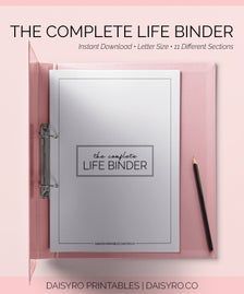 The Complete Life Binder Printables Organization | Etsy Home Project Binder, Get Your Life Together Binder, Life Binder Printables, Life Management Binder, Life Organization Printables, Life Organization Binder, Organization Binder, Cute Daily Planner, Journal Organization