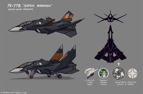 ArtStation - FV-77B "Super Monarch" Interceptor (Aircraft and Character), Geoff Herndon Sci Fi Aircraft, Aircraft Concept Art, Jet Concept Art, Space Ship Concept Art, Air Fighter, Starship Design, Spaceship Art, Spaceship Concept, Aircraft Art