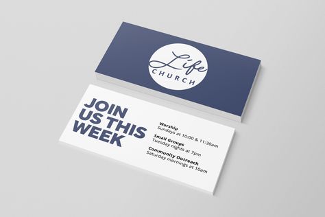 Church invite cards and branding. Church Business Cards, Church Invitation Card Design, Church Invite Cards, Church Visitor Gifts, Church Invitation, Church Branding, Church Marketing, Church Media Design, Invite Card