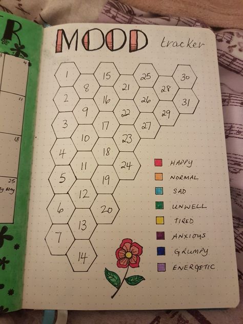 Square Grid Journal Ideas, Mood Chart Bullet Journal, Mood Tracker Ideas Easy, October Mood Tracker, Bullet Journal Birthday Tracker, Mood List, Diy Bullet Journal, Journal October, October Planner