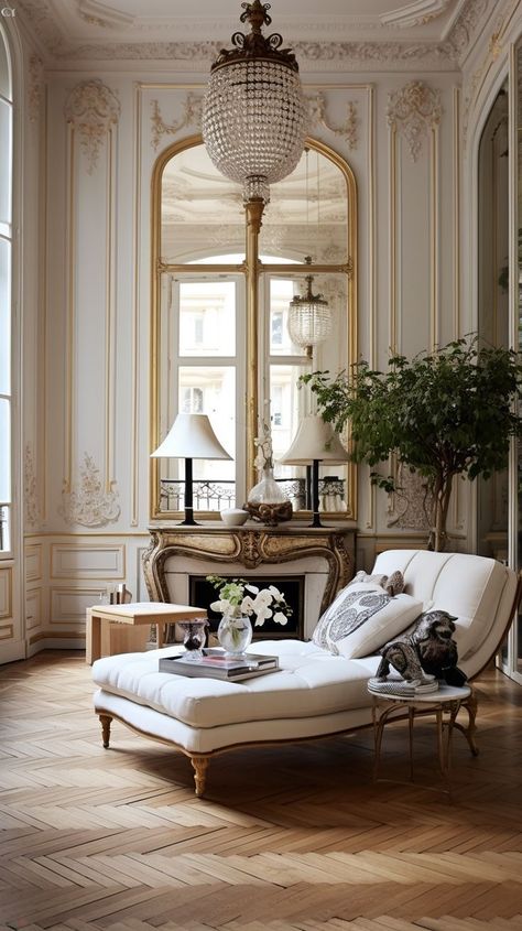 Parisian Decor Living Room, Parisian Interior Design, Parisian Living Room, Chateaux Interiors, Parisian Interior, Paris Chic, Casa Vintage, Classic Interior Design, Kitchen Home Decor